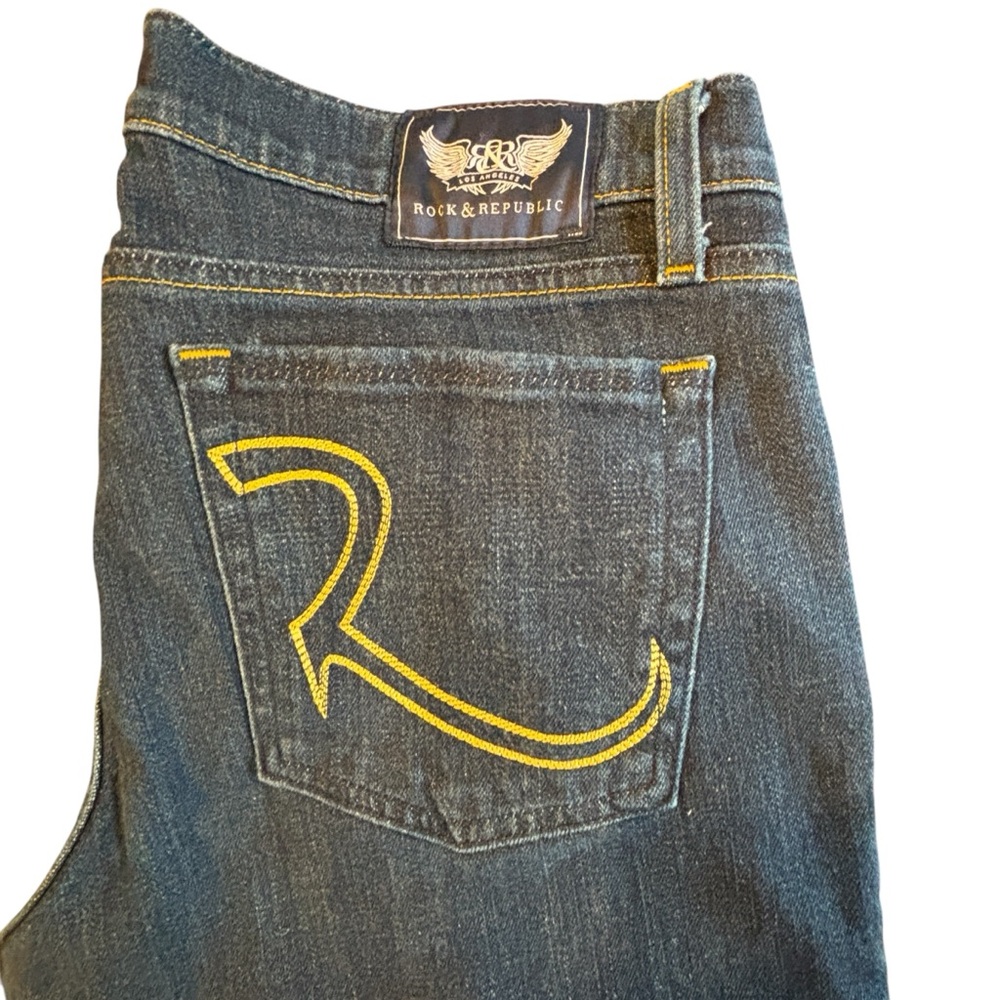 Rock & Republic Denim Jeans with Gold Stitching